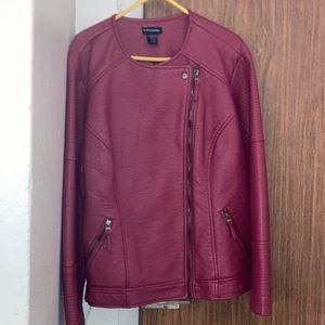 FAUX LEATHER MOTO JACKET